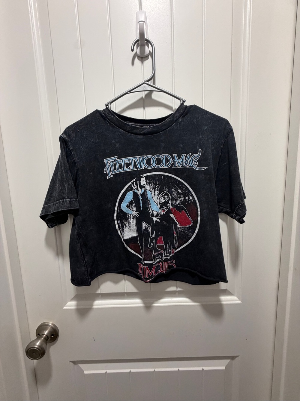 Free People Black Fleetwood Mac Graphic Crop Tee